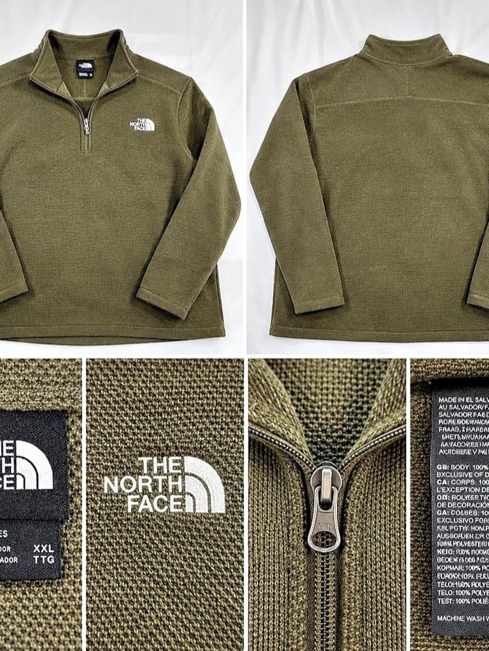 The North Face Men's Textured Cap Rock 1/4-Zip Pullover Green Pullover XXL